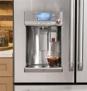 ge cafe refrigerator with keurig k cup brewing system