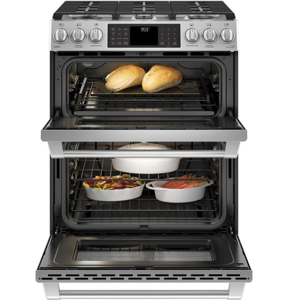 GE Café™ CGS995SELSS Series 30" SlideIn Front Control Gas Double Oven