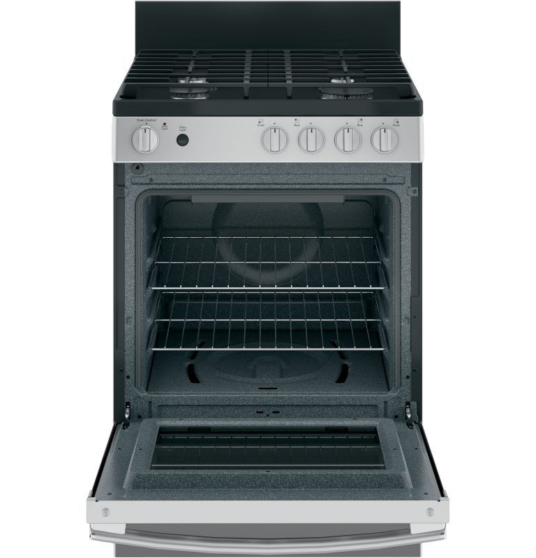 GE® JGAS640RMSS 24" Steam Clean Free-Standing/Slide-in Gas Range - ADA