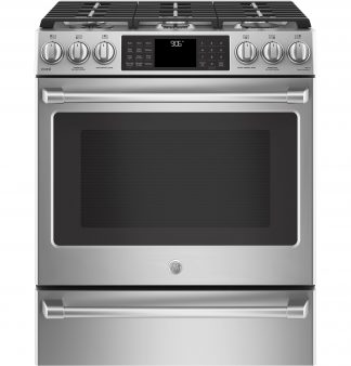 GE Café™ Series  CGS700P2MS1 30" Slide-In Front Control Range with Warming Drawer